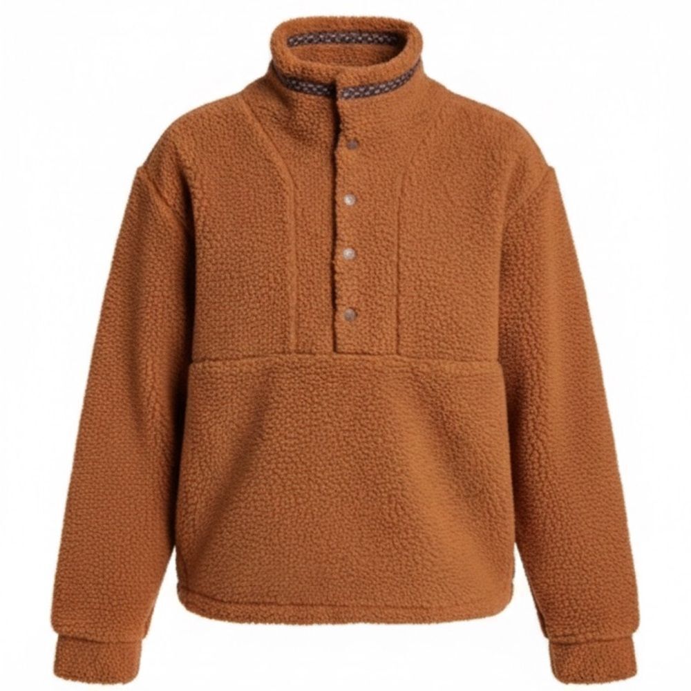 #802. Alpine Design Caramel Latte 1/2 Snap Sherpa Pullover NWT